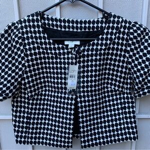 LOFT Black and White Polka Dot Blouse